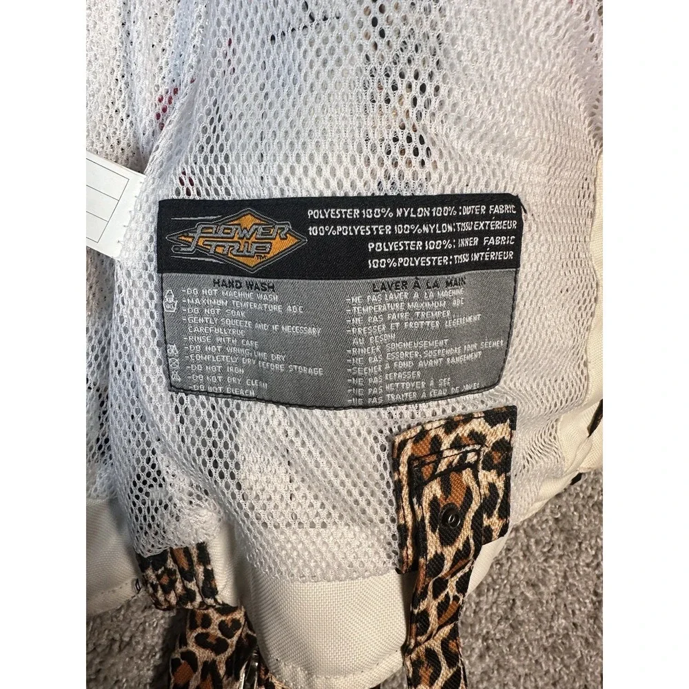 Power Trip Women's XS Mesh Motorcycle Jacket‎ Leopard Flames Street Riding